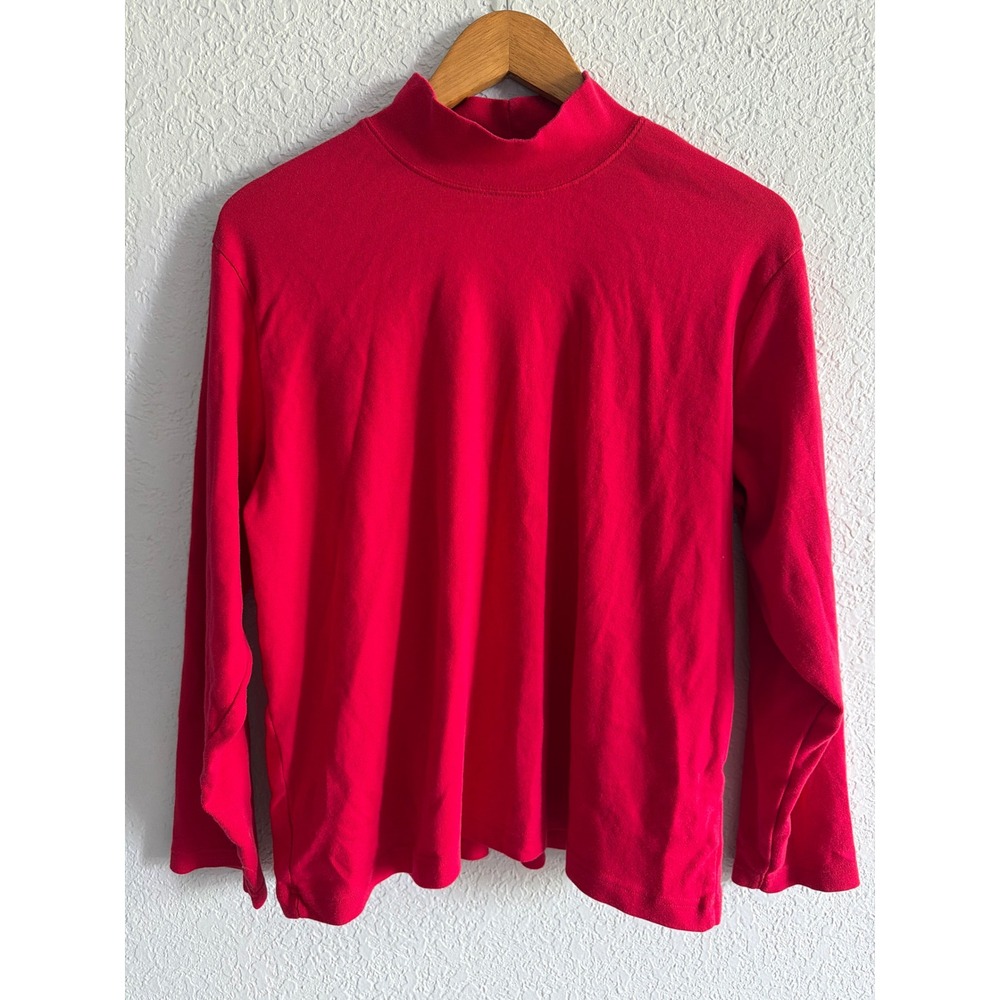 Mock Neck Jennifer Moore Top Womens XL Red Excellent